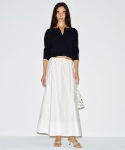 Black Clara Cotton Crew Cardigan