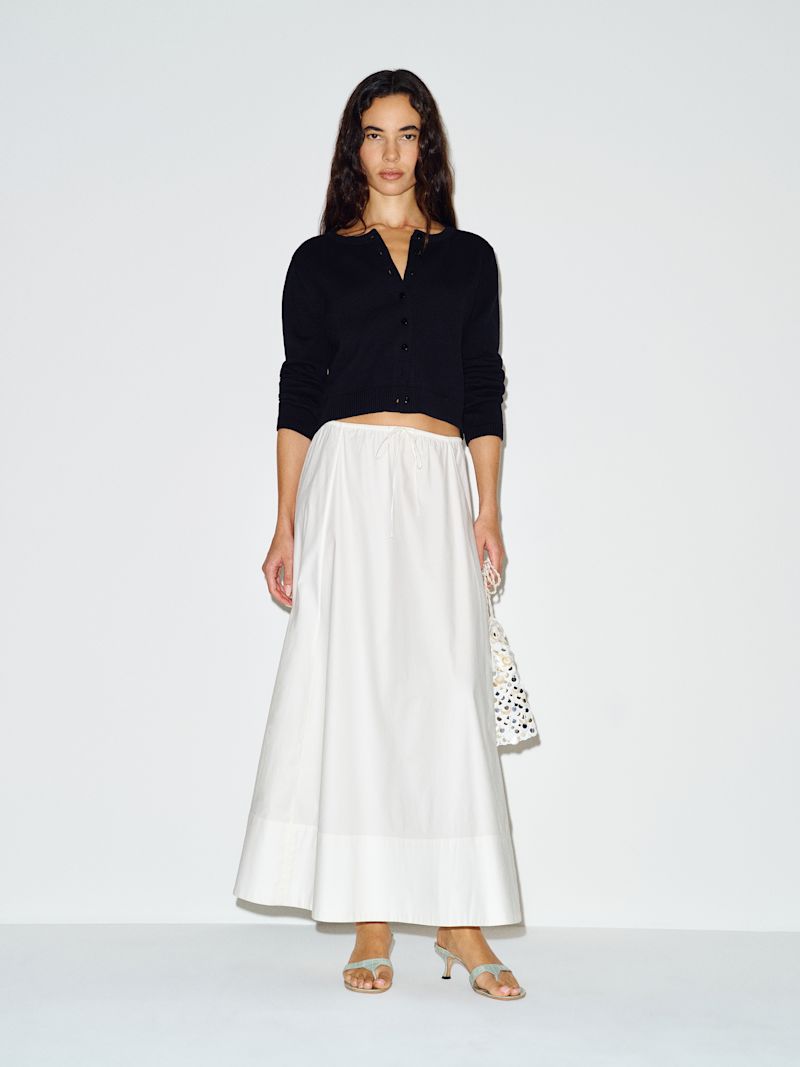Black Clara Cotton Crew Cardigan
