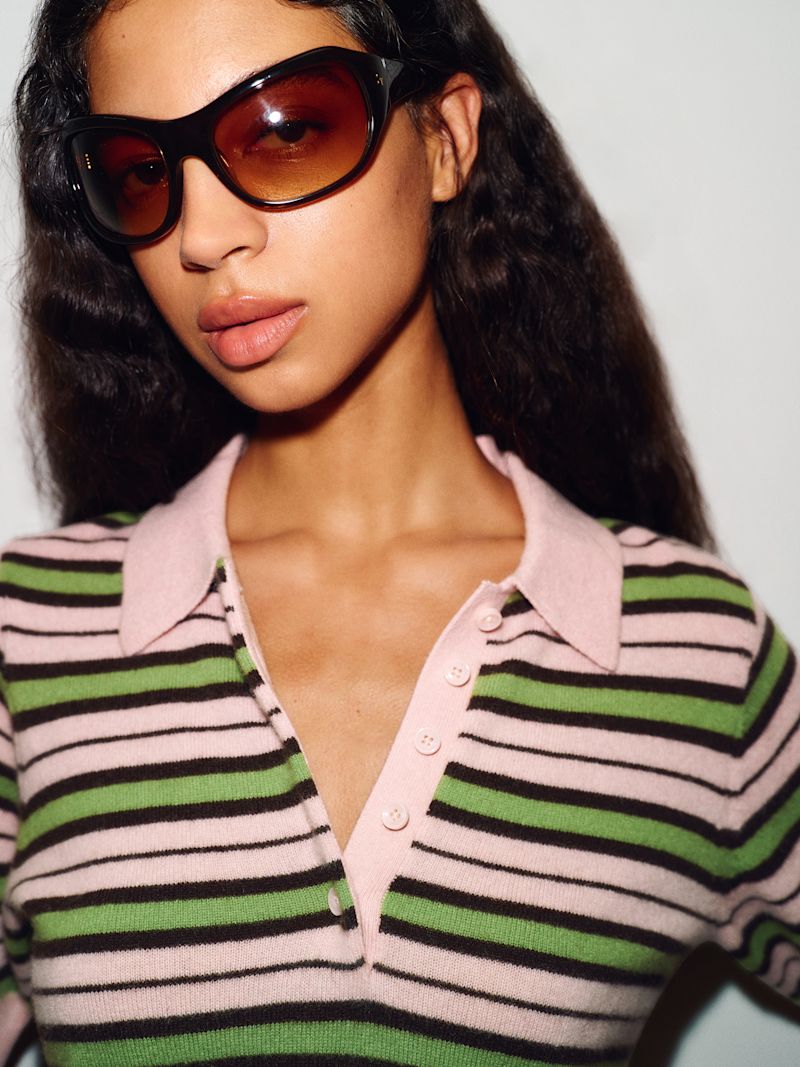 Cherry Blossom Multi Stripe Skye Cashmere Polo - Image 5