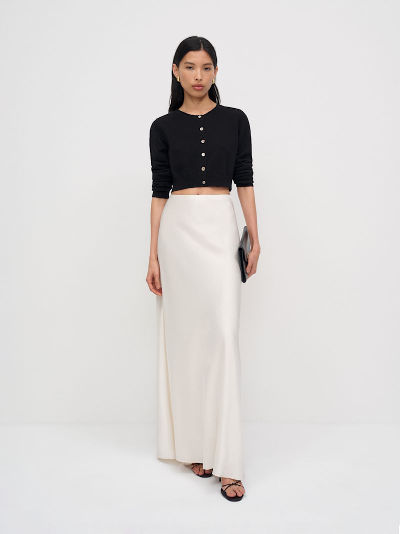 Black Janie Cashmere Crew Cardigan