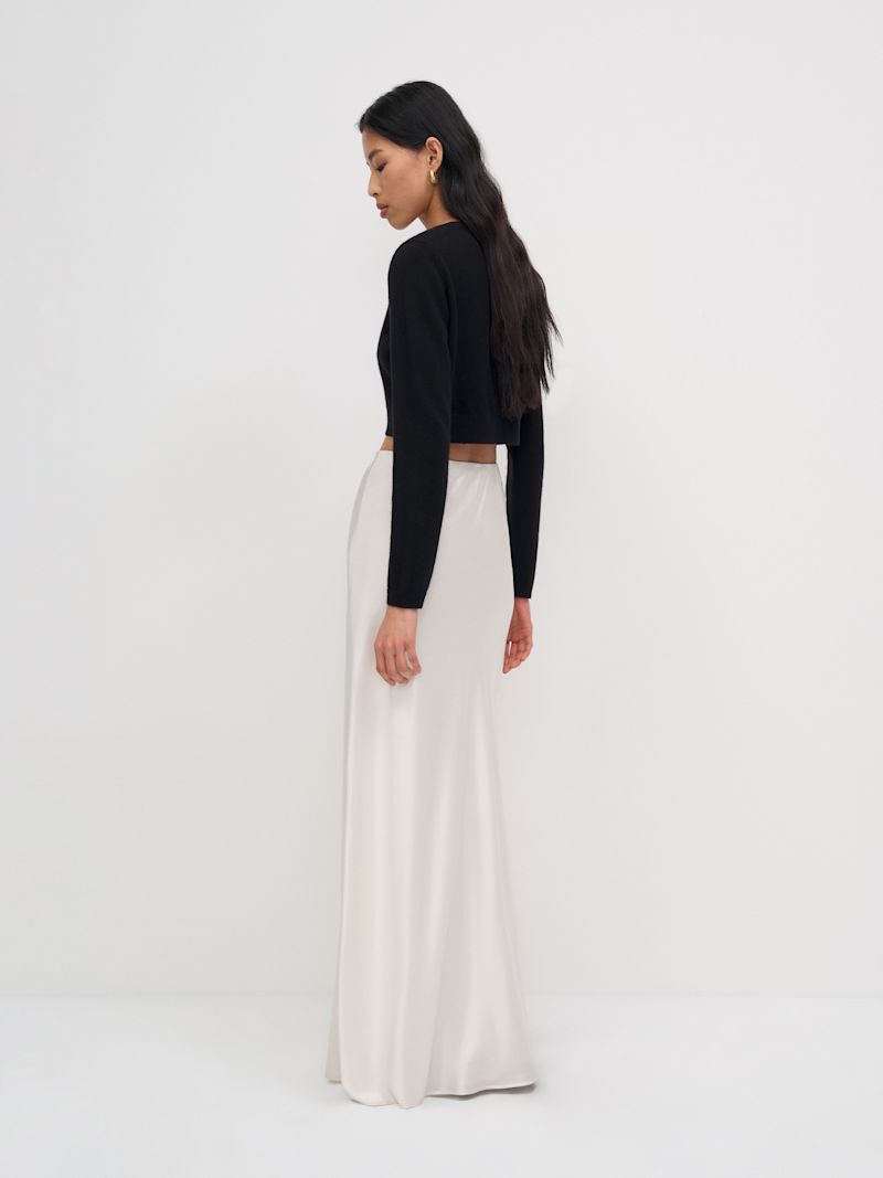 Black Janie Cashmere Crew Cardigan - Image 4