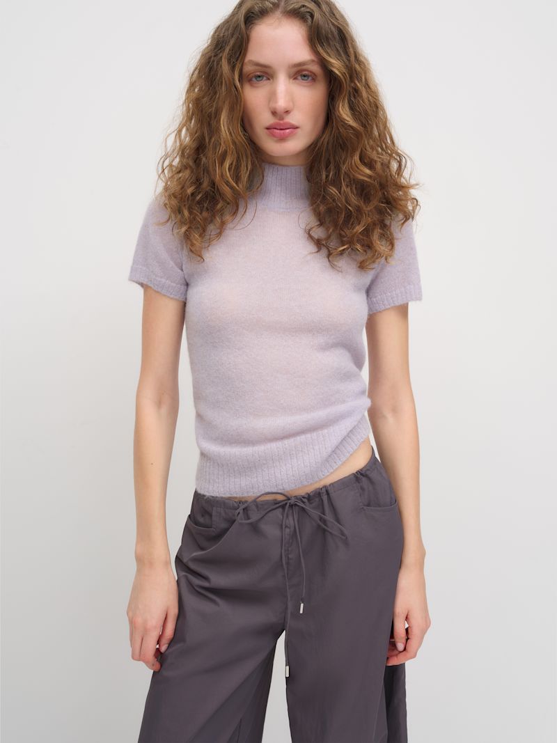 Dream Laurel Sheer Alpaca Mock Neck