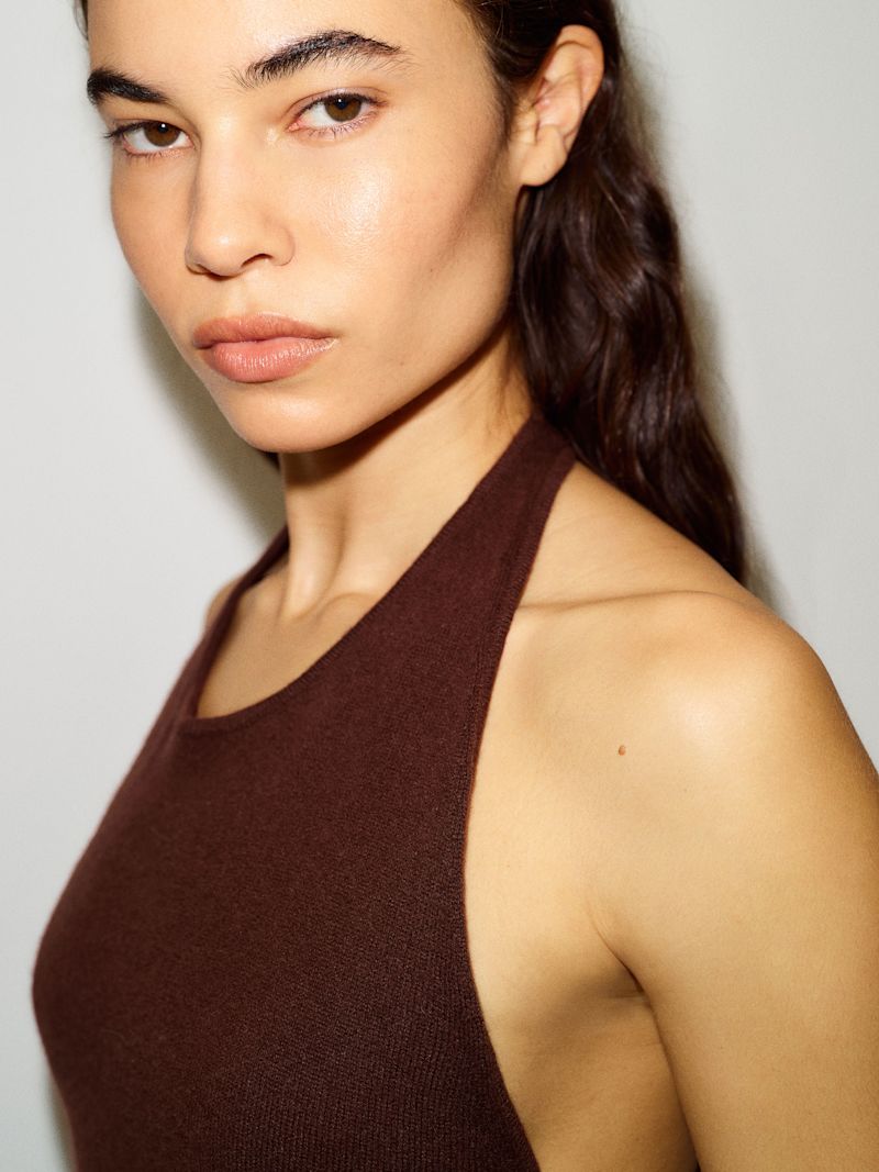 Mahogany Quill Cashmere Halter Tank - Image 4
