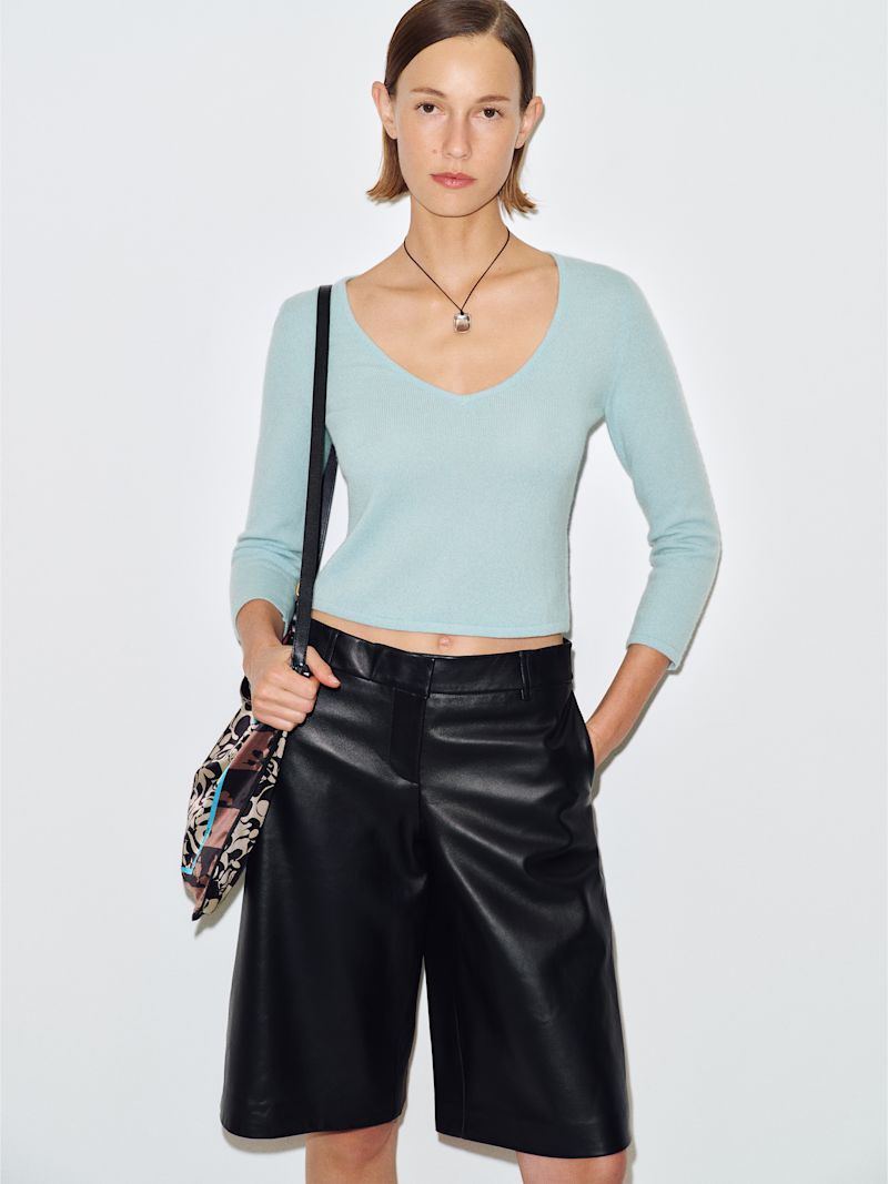 Aquamarine Roya Cashmere V-Neck - Image 2