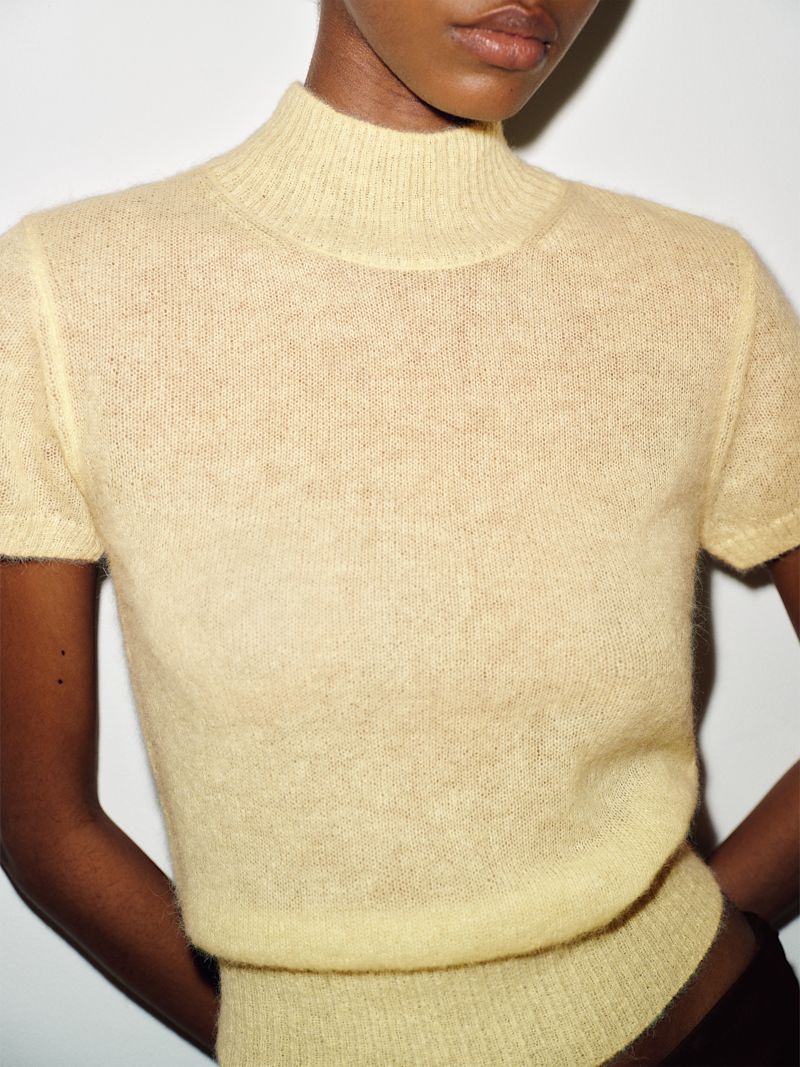 Pineapple Laurel Sheer Alpaca Mock Neck - Image 2