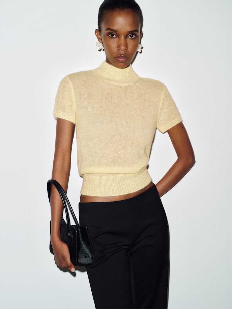 Pineapple Laurel Sheer Alpaca Mock Neck - Image 3