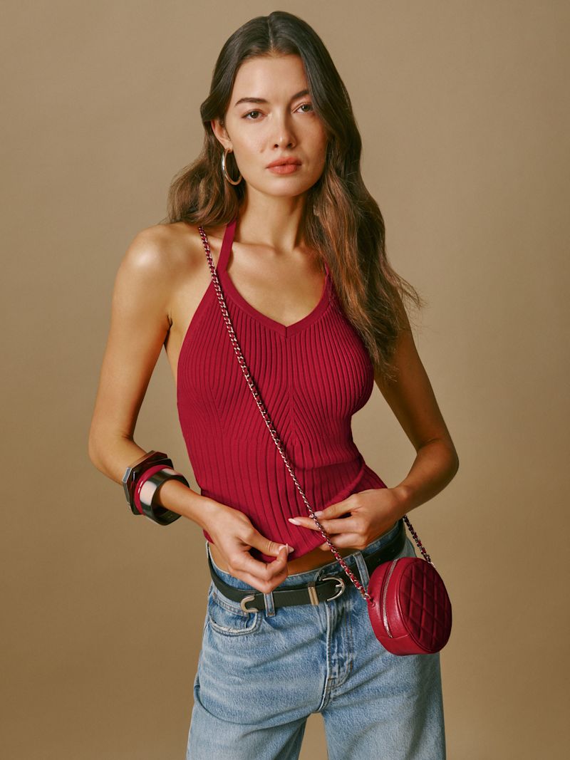 Lipstick Delia Ribbed Halter Top