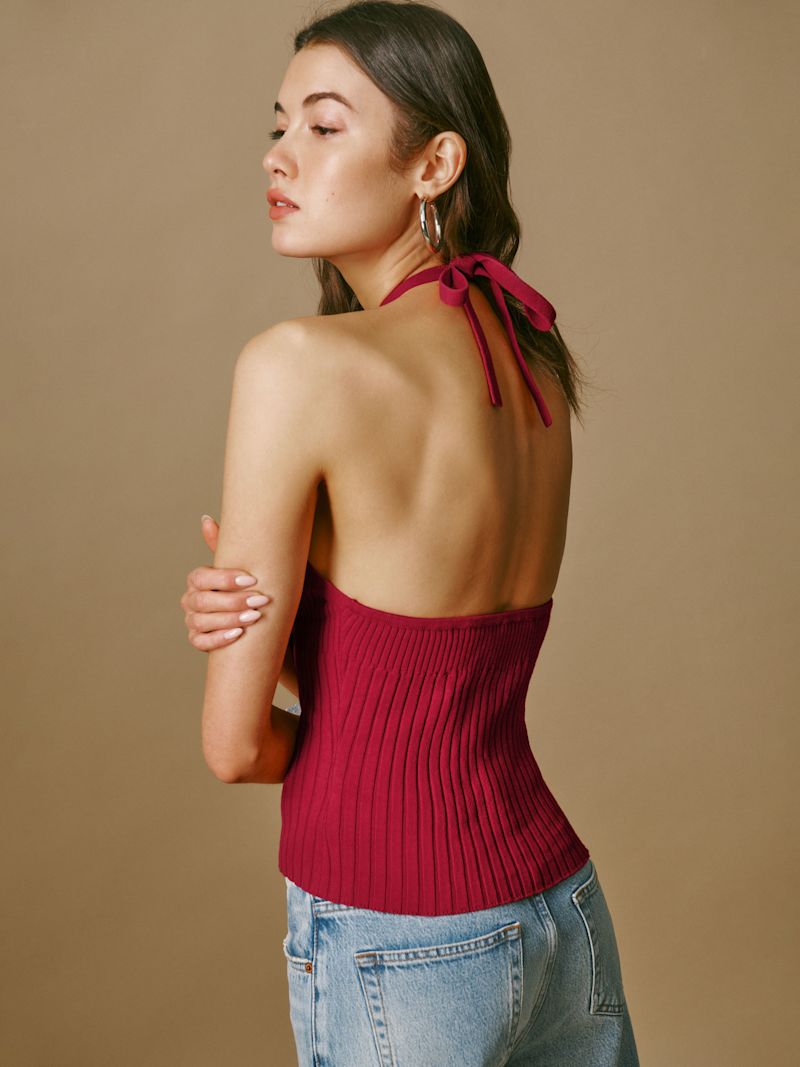Lipstick Delia Ribbed Halter Top - Image 4
