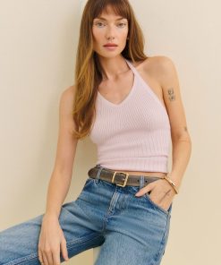 Cherry Blossom Delia Ribbed Halter Top