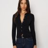 Black Florentina Cashmere Collared Cardigan