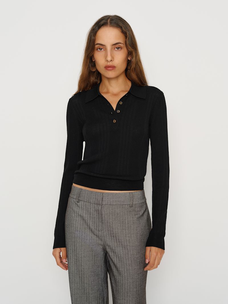 Black Hermia Regenerative Merino Polo - Image 2
